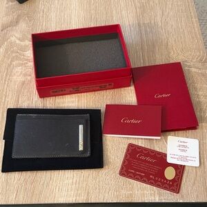 Cartier Black Textured Leather Card Holder